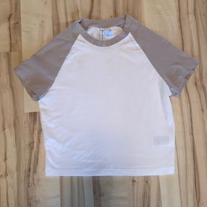 color block cropped tee